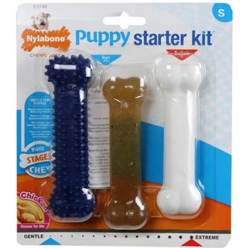 Nylabone Puppy Starterkit nylon kauwbotten (kipsmaak) Per..., Verzenden, Hond