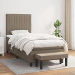 vidaXL Boxspring met matras stof taupe 90x200 cm, 90 cm, Eenpersoons, Verzenden, Nieuw