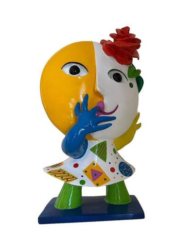 Ripollés (1932) - sculptuur, Chica de la rosa - 43 cm - Hars