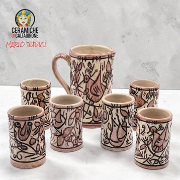 Mario Iudici (1928) - Drinkset - Brocca, Caltagirone - jaren