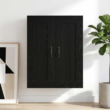 vidaXL Wandkast Zwart eiken 69,5 x 34 x 90 cm Bewerkt hout, Minder dan 50 cm, Verzenden, Nieuw, Minder dan 100 cm