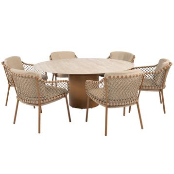 Colorado Martinique dining tuinset 160xH75 cm rond 7 delig, Ophalen of Verzenden, Nieuw