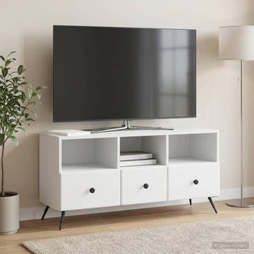 vidaXL TV-kast met lade Wit 102 x 34,5 x 50 cm Bewerkt hout, Minder dan 50 cm, Verzenden, Nieuw, Minder dan 100 cm