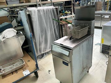 1 pans gasfriteuse: 39,5x76x141, Ophalen of Verzenden, Gebruikt