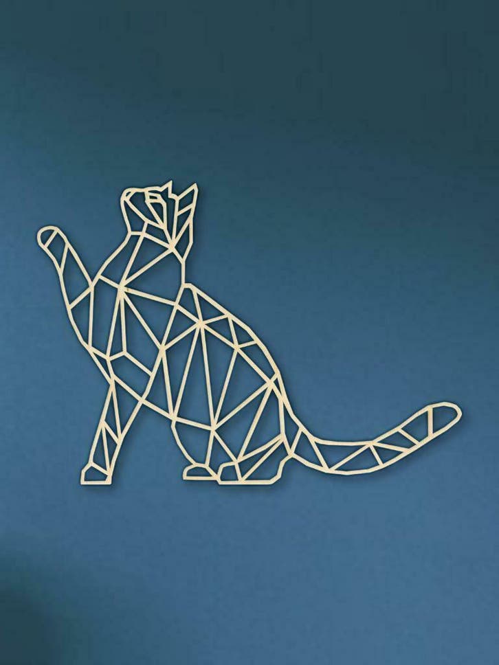 Geometrische poes / kat, Huis en Inrichting, Woonaccessoires | Overige, Nieuw, Verzenden