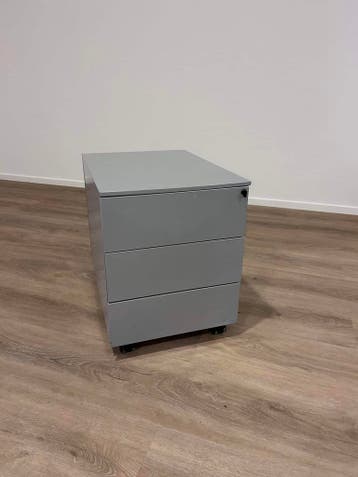 Gebruikt grijs ladeblok met 3 laden, Nieuw in verpakking