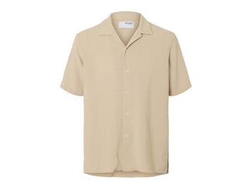 Veiling - Selected Homme Sal Relax Fit Overhemd Oatmeal - M, Nieuw