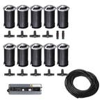 10x LED tuinpad spot - 12V - 2 kanten - 41mm - complete set, Ophalen of Verzenden, Nieuw