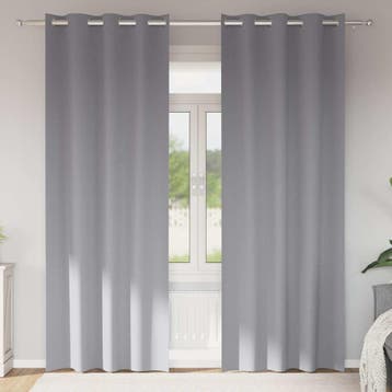 vidaXL Zwart-out Gordijnen met Ringen 2 st Lichtgrijs 260 x, Verzenden, Nieuw