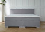 ACTIE! Boxspring Barcelona 160 200 Grijs, Verzenden, 200 cm, 160 cm, Nieuw