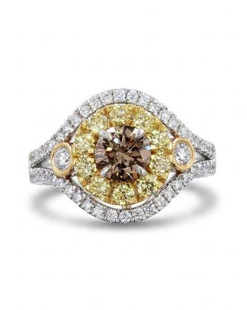Statement ring - 14 karaat Witgoud - 2.29ct. tw. Gemengde