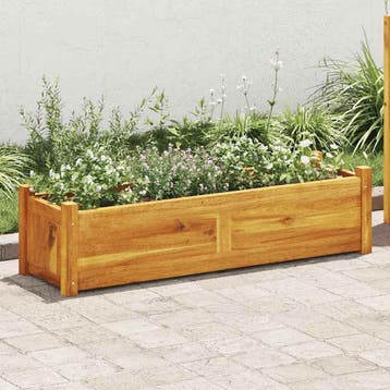 vidaXL Plantenbak verhoogd 100x30x25 cm acaciahout, Minder dan 30 cm, 100 cm of meer, Verzenden, Nieuw