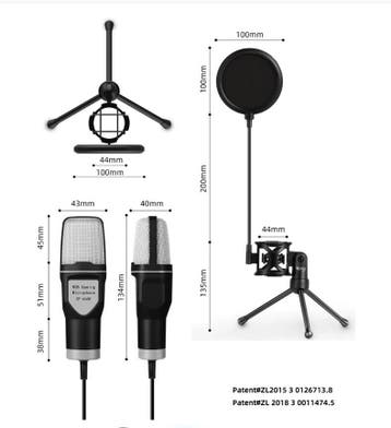 USB Condensator Gaming Microfoon Set voor PC en Laptop, Verzenden, Nieuw