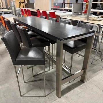 Hoge RVS  tafel vergadertafel met 8x lederen stoelen Bert Pl, Ophalen of Verzenden, Nieuw in verpakking