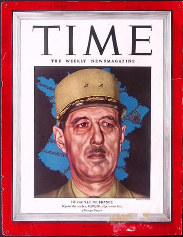 Cover Time Magazine1944 met Charles de Gaulle (lijst optie), Verzamelen, Militaria | Tweede Wereldoorlog, Verzenden