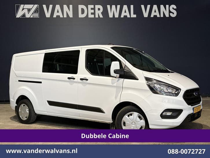 Ford Transit Custom | 2.0 TDCI 130pk Automaat L2H1 Dubbele, Auto's, Bestelauto's, Dealer onderhouden, Lease, Automaat, Diesel
