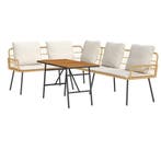 vidaXL Tuinbankenset 2 pcs Beige poly rattan, Tuin en Terras, Verzenden, Nieuw, Rotan, 2 zitplaatsen