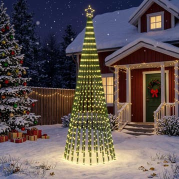 vidaXL LED Kerstboom 300 cm 668 LEDs Warmwit Staal Zwart, Verzenden, Nieuw
