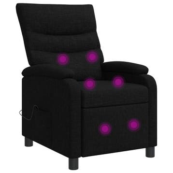 vidaXL Massage Recliner Zwart Stof, Huis en Inrichting, Fauteuils, Verzenden, Nieuw