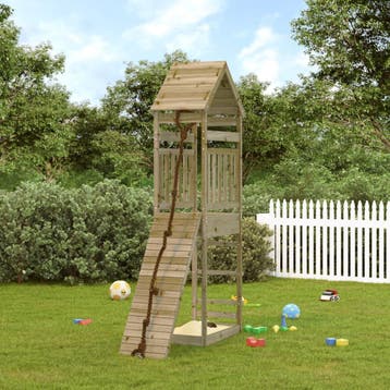 vidaXL Speelhuis met klimwand geïmpregneerd grenenhout, Kinderen en Baby's, Verzenden, Nieuw