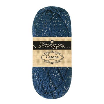 Scheepjes Catona Shine - 527 Midnight - Silver - Katoengar, Ophalen of Verzenden, Nieuw