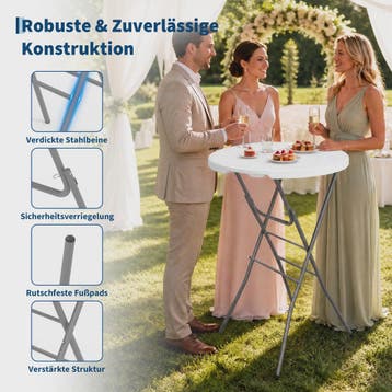 Ronde Staande Klaptafel 80cm - Weerbestendige Bistro Tafel v, Verzenden, Nieuw