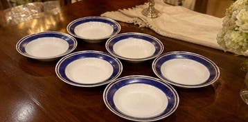 Attractive Set of 6 R.M.S Titanic Porcelain Soup Plates as