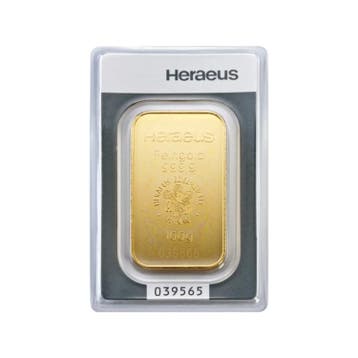 100 gram goudbaar Heraeus, Verzenden