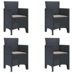 vidaXL Tuinstoel 4 pcs Antraciet 53 x 49 x 85 cm, Verzenden, Nieuw