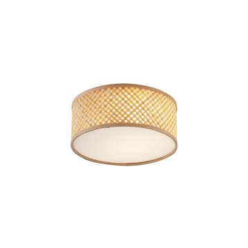 Oosterse plafondlamp bamboe naturel 30cm - Tremmo, Verzenden, Nieuw