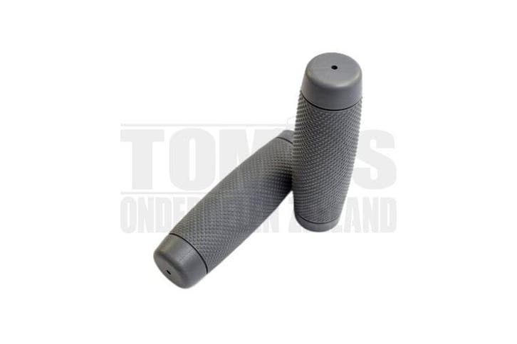 Handvatset Bobber geribbeld grijs 22mm / 24mm, Fietsen en Brommers, Brommeronderdelen | Algemeen, Nieuw, Ophalen of Verzenden