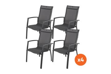 Set van 4 - Kettler Legato Curve aluminium stapelstoel, Tuin en Terras, Verzenden, Nieuw, Overige materialen