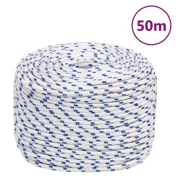 vidaXL Boot touw 8 mm 50 m polypropyleen wit, Verzenden, Nieuw
