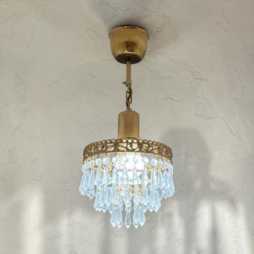 Plafondlamp - Wenen - Messing, Kristal - Traanspin, Nieuw