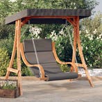 vidaXL Schommelstoel met kussen en luifel massief vurenhout, Verzenden, Nieuw, Hout