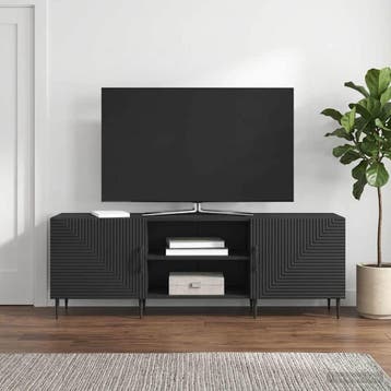 vidaXL TV-kast 150 x 31 x 50 cm Zwart Bewerkt hout, Minder dan 50 cm, Verzenden, Nieuw, Minder dan 100 cm