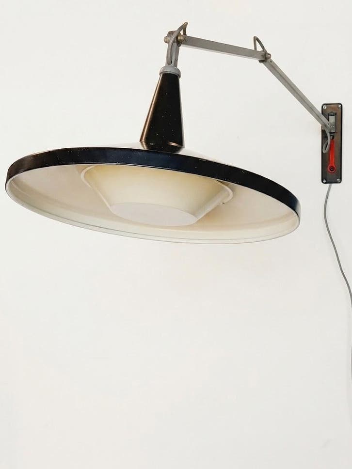 Vintage Gispen Rietveld Panamalamp 4050 | zeer goede staat !, Huis en Inrichting, Lampen | Wandlampen, Gebruikt, Metaal, Ophalen of Verzenden