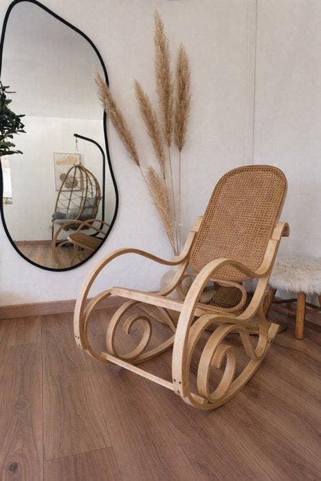 Schommelstoel - Hout, Antiek en Kunst, Kunst | Designobjecten