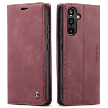 CaseMe book case leer - Samsung Galaxy S21 FE - rood, Verzenden, Nieuw