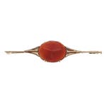 Antiek gouden broche met carneool, Gebruikt, Overige kleuren, Ophalen of Verzenden, Met edelsteen