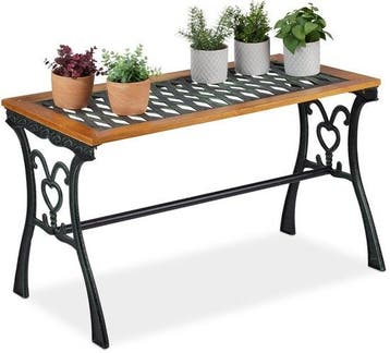 tuintafel rechthoek - buiten - 58 x 98 x 47 cm - hout -, Verzenden, Nieuw