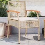 vidaXL Tuinstoelen 2 st met kussens poly rattan en, Tuin en Terras, Tuinstoelen, Verzenden, Nieuw, Rotan