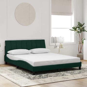 vidaXL Bedframe zonder matras Hanko 160x200 cm fluweel, Verzenden, 200 cm, 160 cm, Groen