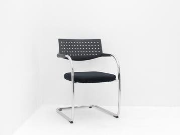 Vergaderstoel Vitra Visavis - zwart - slede chroom -, Werkplek, Ophalen of Verzenden, Gebruikt, Overige typen