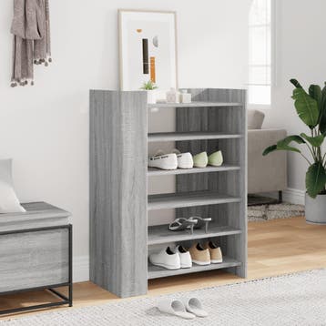 vidaXL Schoenenkast 74,5x37,5x100 cm bewerkt hout grijs, Verzenden, Nieuw