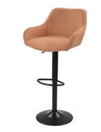2dekans | Dutchbone Oliver Barkruk - Cognac - 56 x 54 x 109, Huis en Inrichting, Ophalen of Verzenden, Zo goed als nieuw