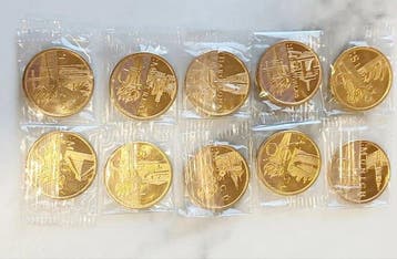 Olympische Spelen munten 22k goud - volledige collectie, Nieuw