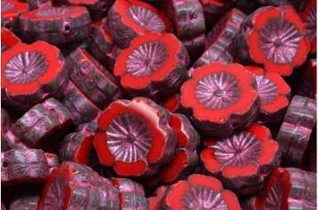 2 x Tsjechische Glaskralen TCB Table Cut Beads Hawaiian F..., Ophalen of Verzenden, Nieuw, Kraal