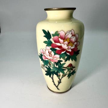 Vaas - Emaille - Japan - SATO Cloisonné Pioenvaas (Zonder