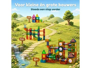 Five Stars® Magnetic Tiles - Knikkerbaan - 200 Stuks -, Verzenden, Nieuw